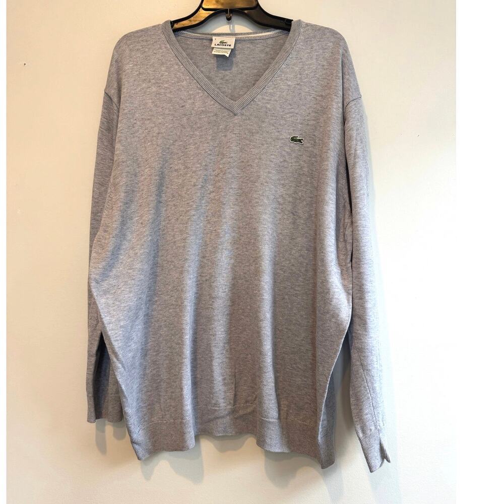 Men's Cotton V-Neck Sweater Size XXL Gray